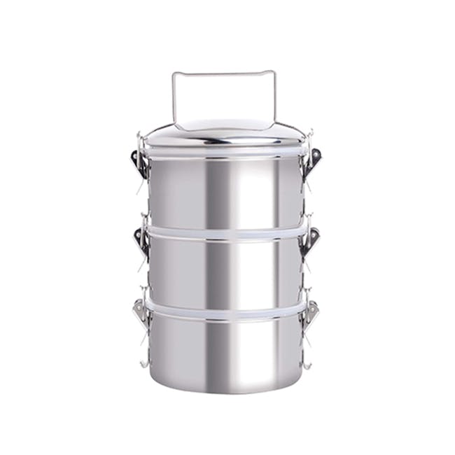 Zebra Stainless Steel Ø14cm Food Carrier with Air Tight Lids & Smart Lock (Tier Options) - 0