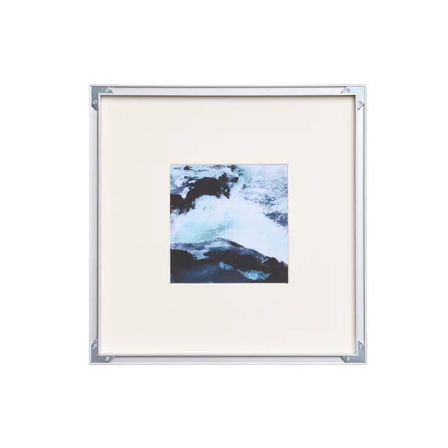 Midnight Waves Stainless Steel Framed Wall Art 40 x 40cm - 1
