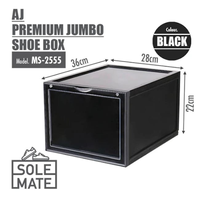 SoleMate AJ Premium Jumbo Shoe Box - Black - 11