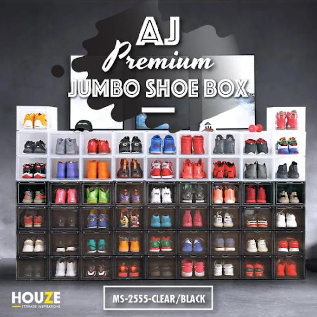 SoleMate AJ Premium Jumbo Shoe Box - Black - 1