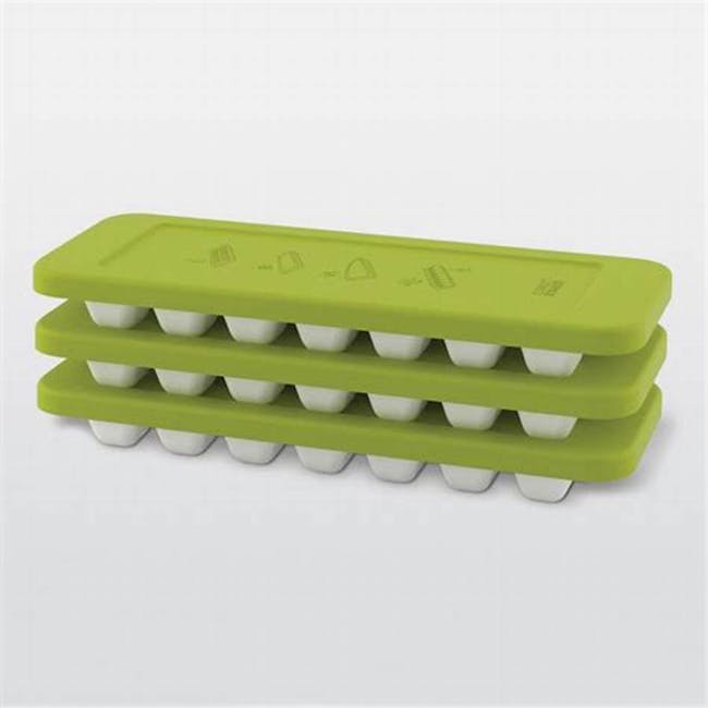 Joseph Joseph Quick Snap Easy Release Ice-Cube Tray w/Stackable Lid - Green - 4