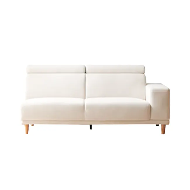 Melysa 3 Seater Right Arm Chaise Sofa with Adjustable Headrest - Ivory (Eco Clean Fabric) - 1