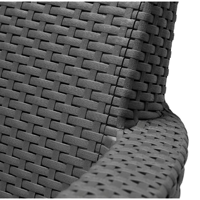 Salemo Balcony Sofa Set - Graphite - 3 - Wicker chair, woven fabric, textured surface, ergonomic design, natural materials