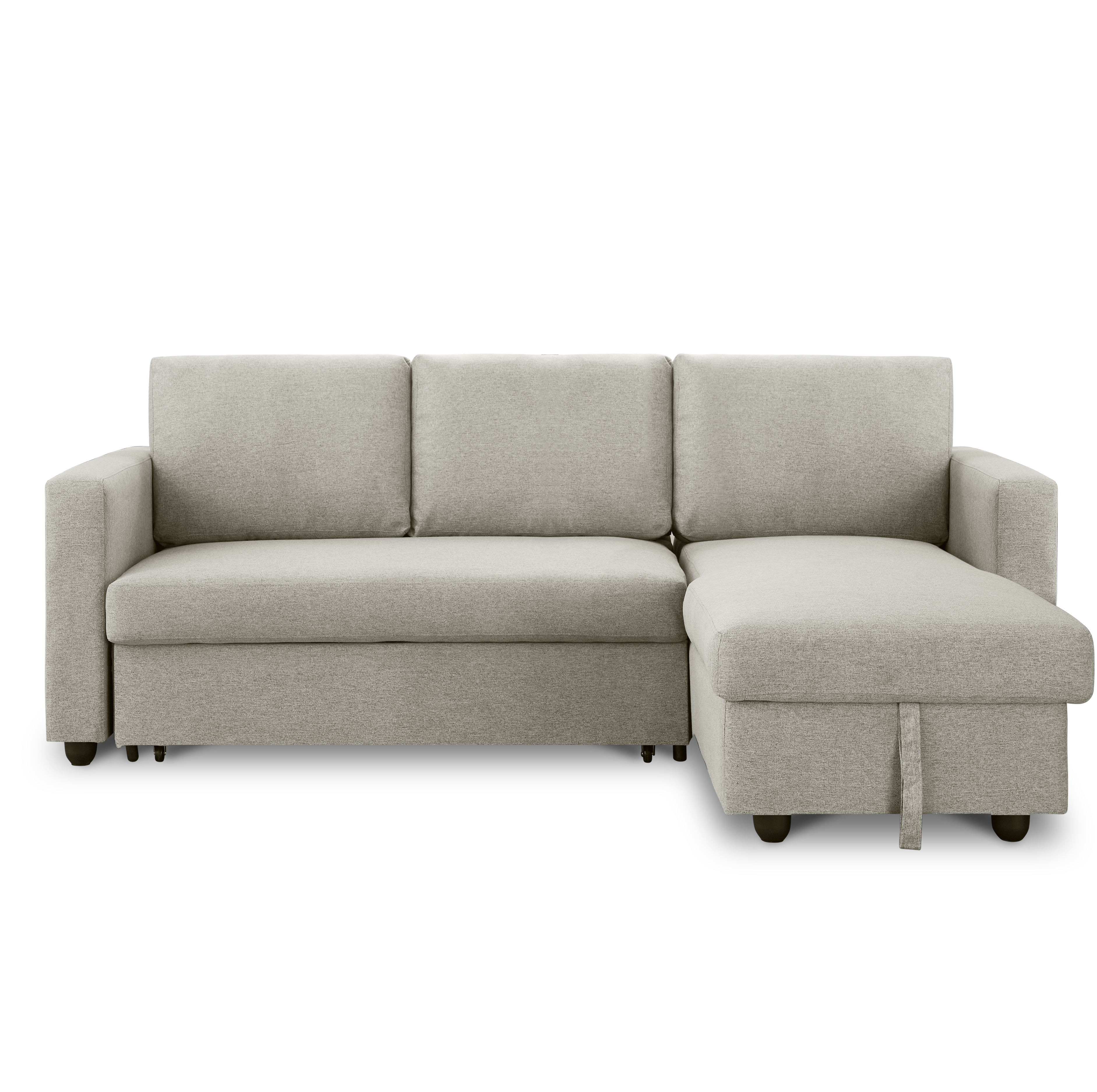Mia L-Shaped Storage Sofa Bed - Ecru