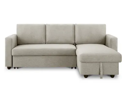 Mia L-Shaped Storage Sofa Bed - Ecru