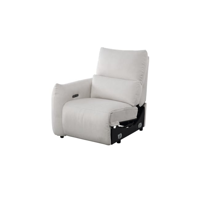 Lloyd 2 Seater Power Recliner Sofa - Misty Grey (Scratch Resistant) - 17 - Luxurious white upholstered recliner, modern