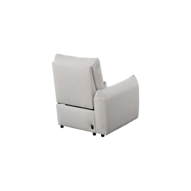 Lloyd 2 Seater Power Recliner Sofa - Misty Grey (Scratch Resistant) - 19 - Luxurious white upholstered armchair, minimalist