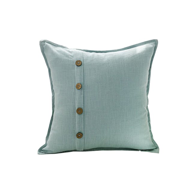 Button Cushion Cover - Light Blue - 0