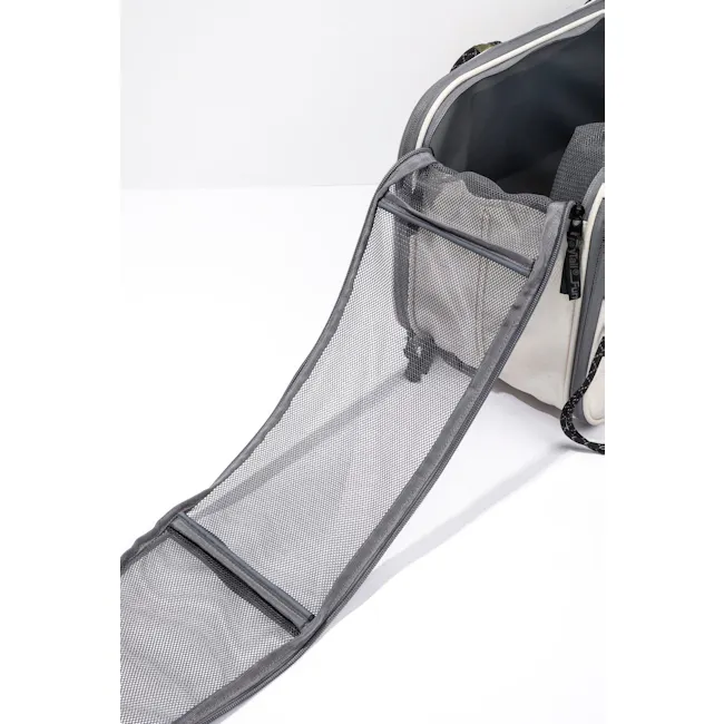 FURRYTAIL Extendable Pet Carrier - 4 - Gray mesh storage compartment, sleek design, durable fabric, adjustable straps