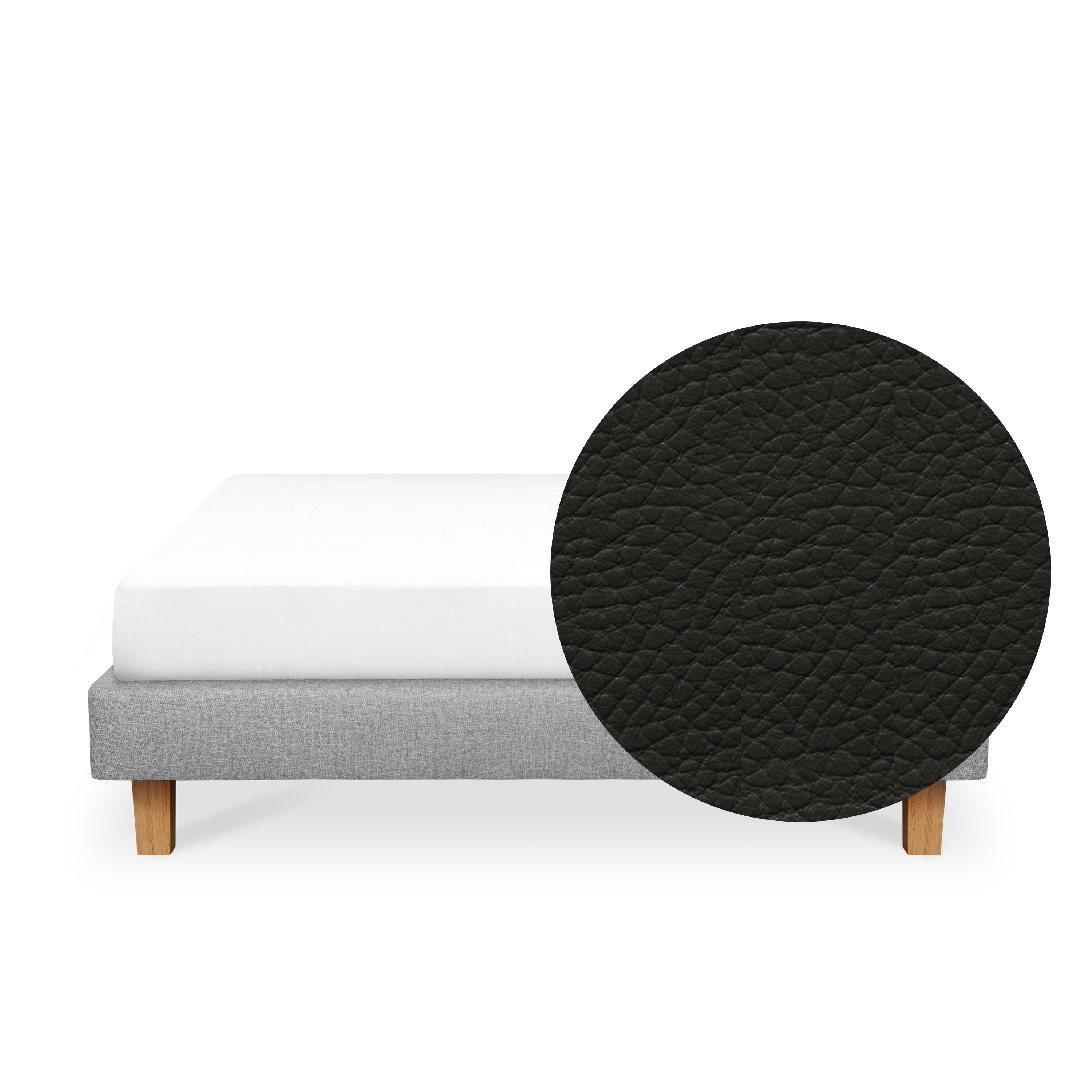 ESSENTIALS Queen Divan Bed - Coal (Faux leather)