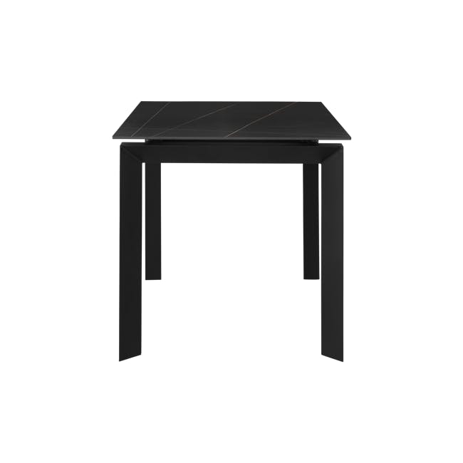 Agnes Extendable Dining Table 1.1-1.6m in Meteor Black (Sintered Stone) with 4 Ormer Dining Chairs in Titanium - 6