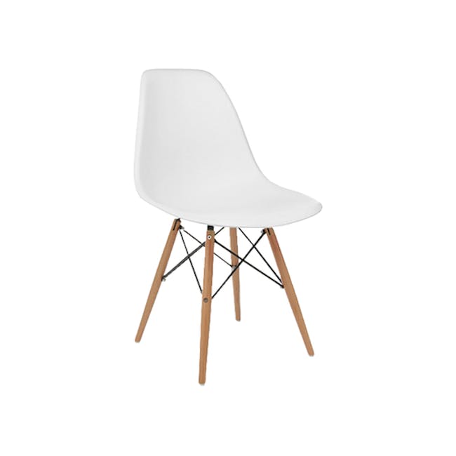 Jonah Extendable Table 0.8m-1.2m in Oak with 4 Oslo Chairs in White - 7