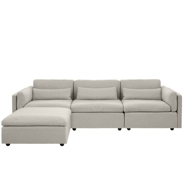 Liam 4 Seater Sofa with Ottoman - Ivory - 22