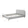 Nolan Queen Bed in Silver Fox with 2 Miah Bedside Table in White - 11
