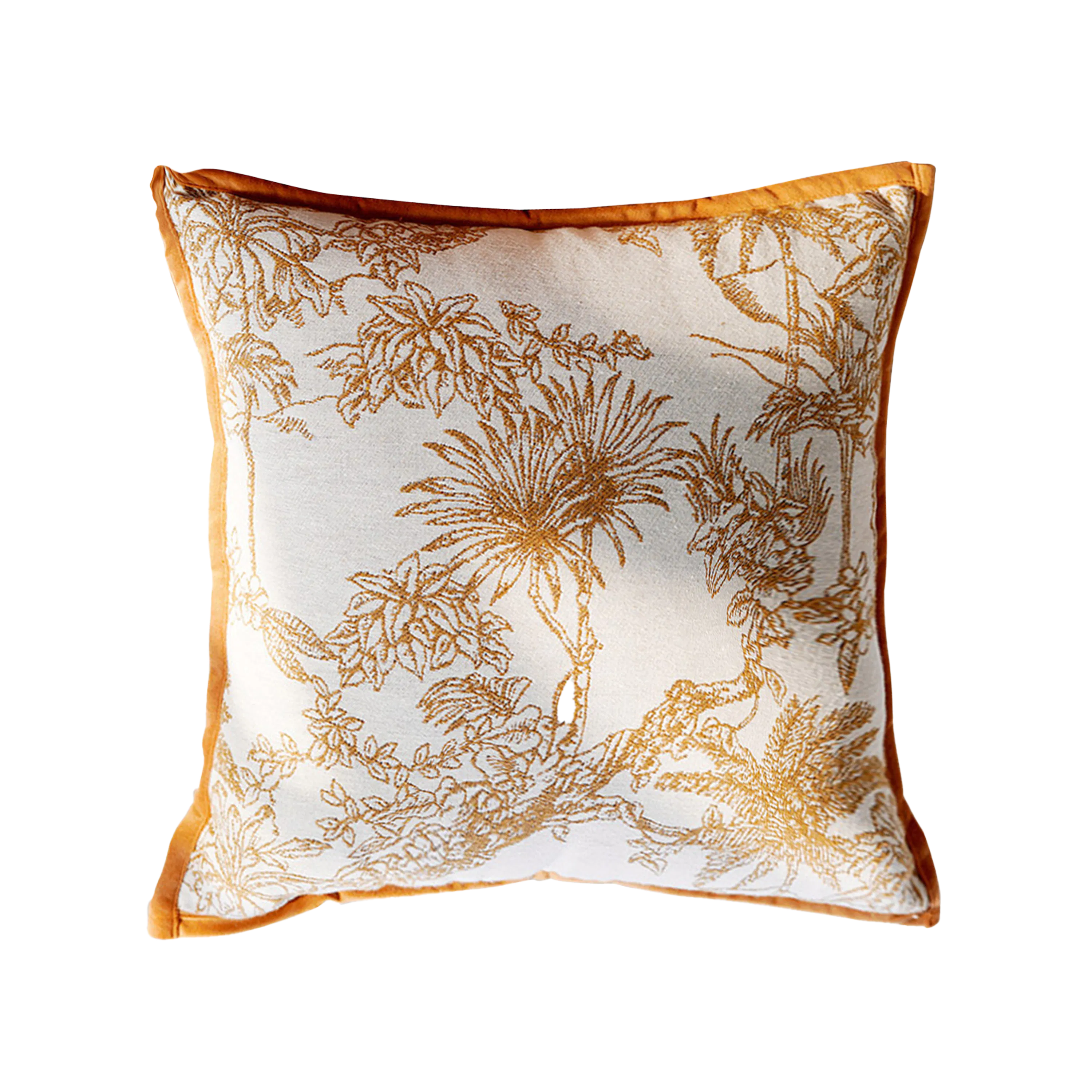 Tropical Safari Jacquard Cushion Cover - Orange