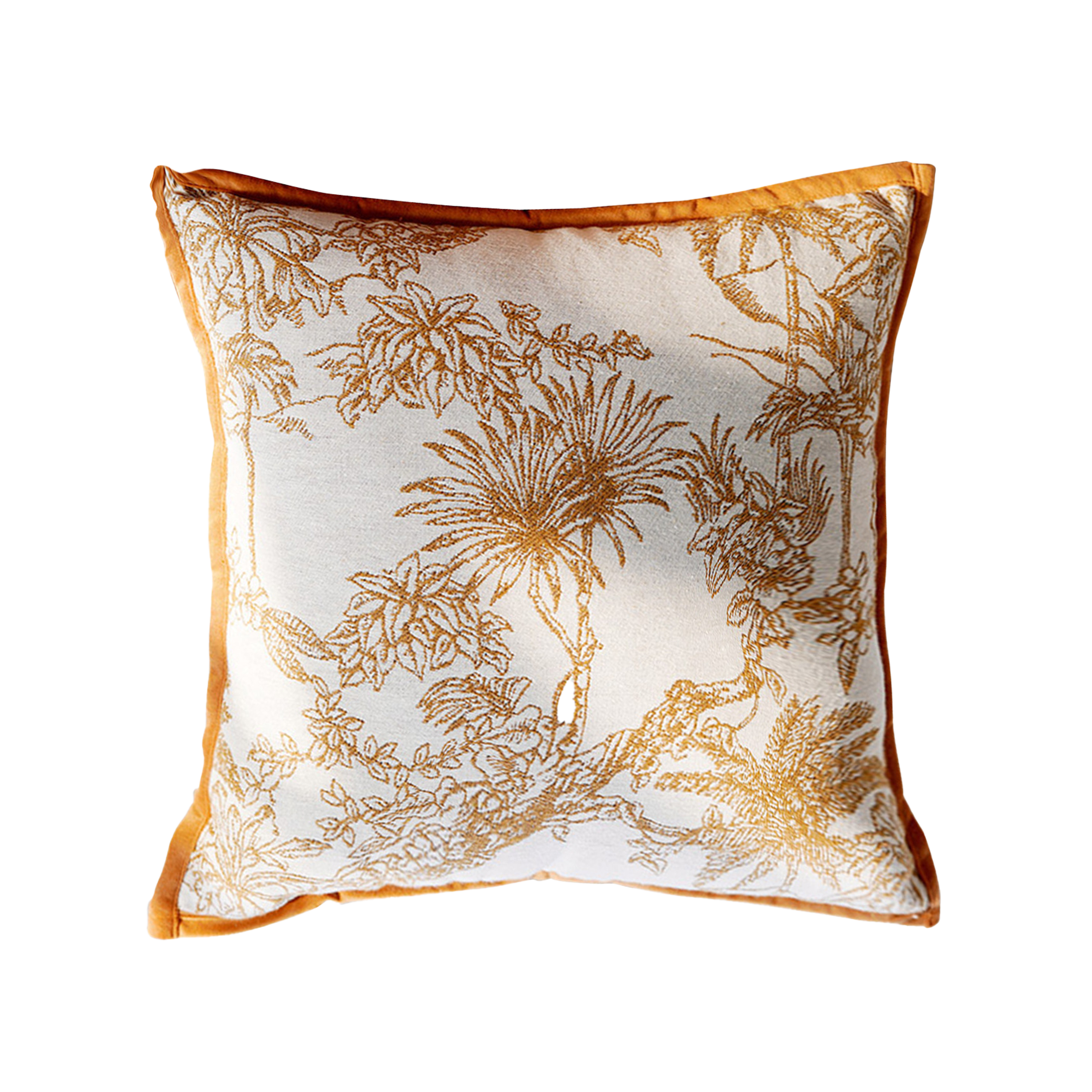 Tropical Safari Jacquard Cushion - Orange