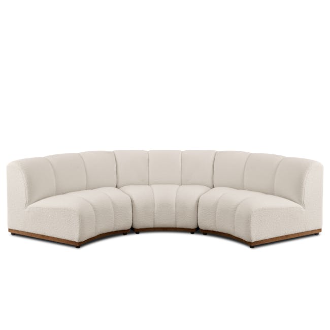 Cosmo Curve 3 Seater Sofa - White Boucle (Spill Resistant) - 9