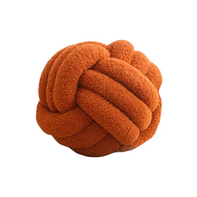 Knot Ball Plush Cushion - Rust Caramel