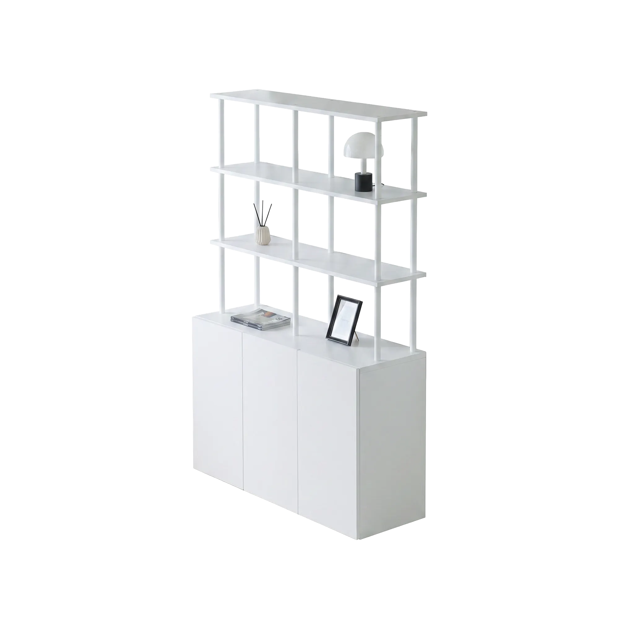 Moni Storage Cabinet with 3-Tier Shelf 1.2m - White