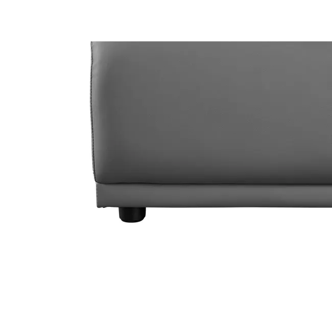 Milan Corner Unit - Smokey Grey (Faux Leather) - 9 - Sleek, modern leather chair, High-quality, matte finish leather