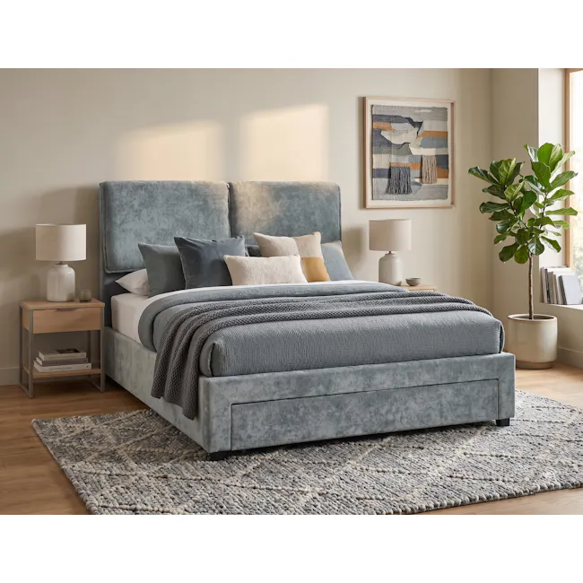 Delcie Drawer King Bed - Grey - 2