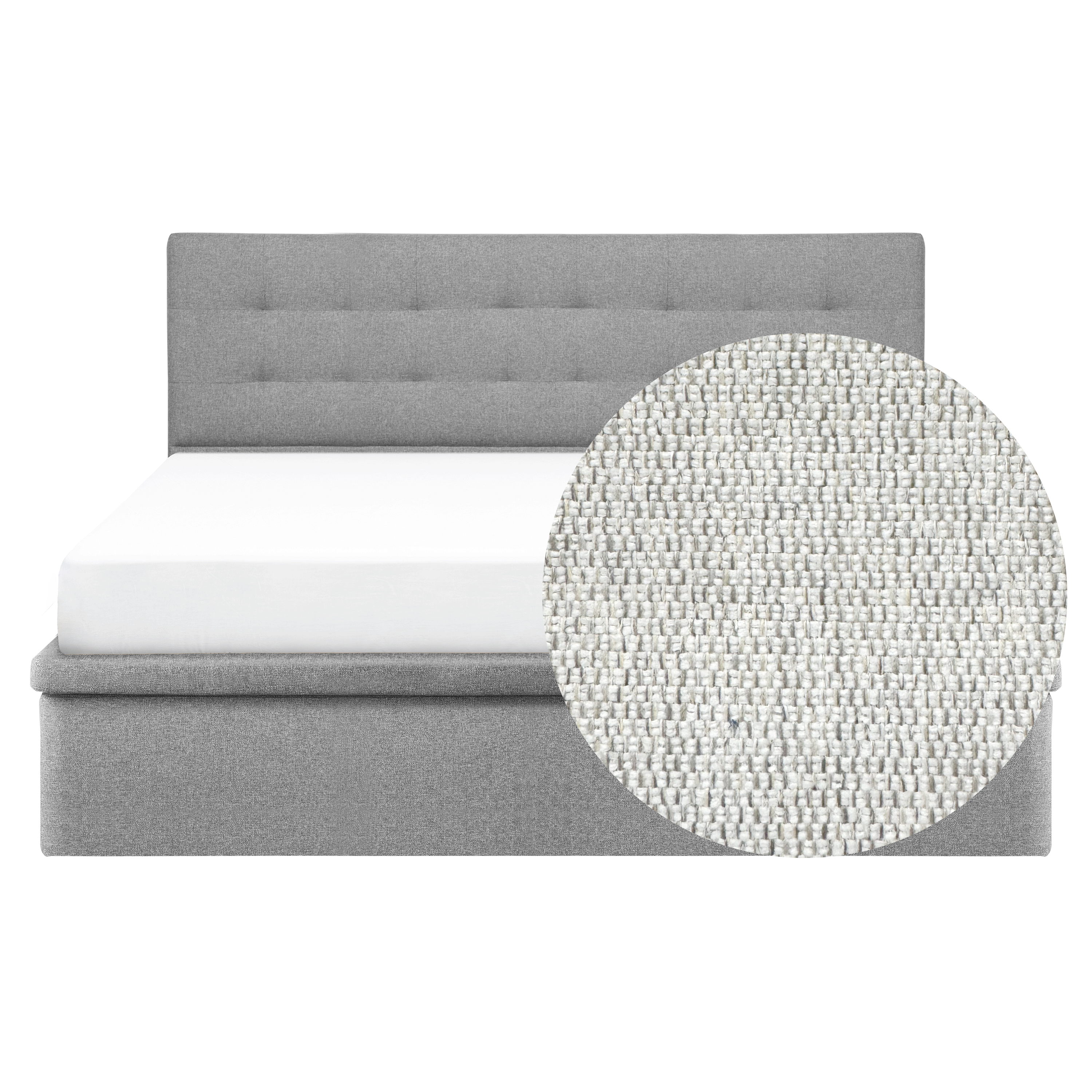 ESSENTIALS King Headboard Storage Bed - Dew (Eco Clean Fabric)