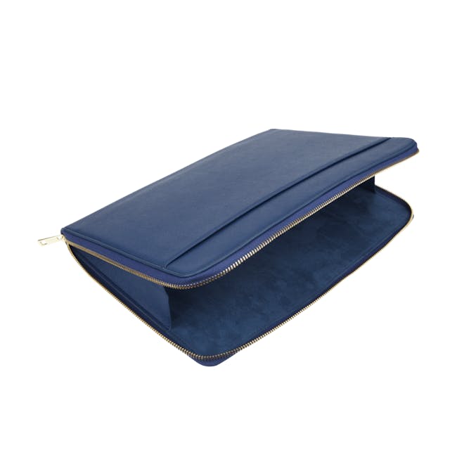Personalised Saffiano Leather 13" Laptop Sleeve - Navy - 5