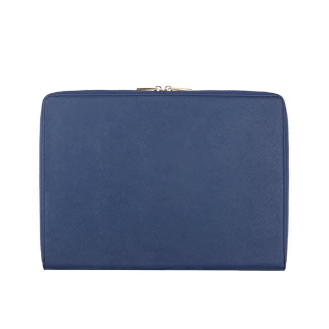 Personalised Saffiano Leather 13" Laptop Sleeve - Navy - 4