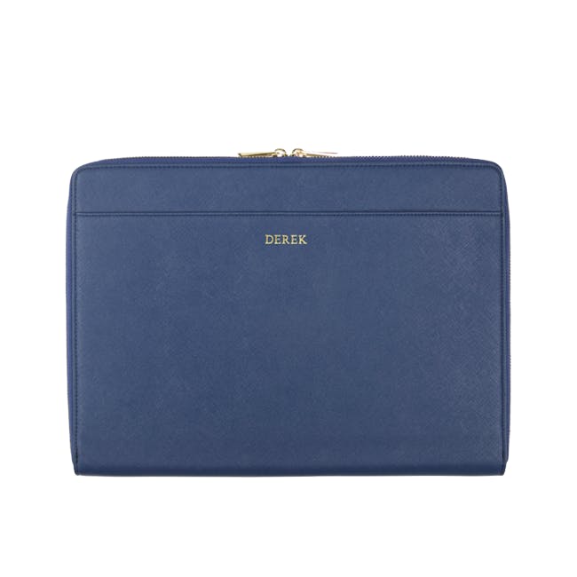 Personalised Saffiano Leather 13" Laptop Sleeve - Navy - 0