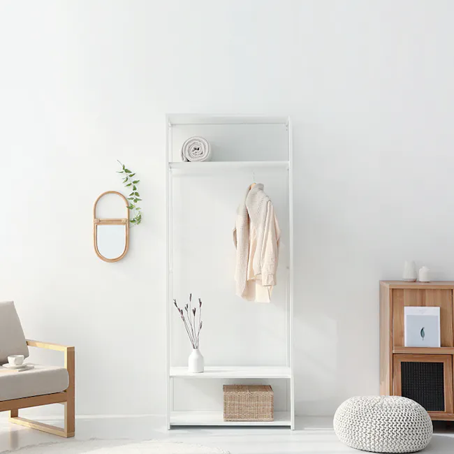 Esen Open Wardrobe with Shelf - White - 5