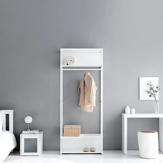 Esen Open Wardrobe with Shelf - White - 13