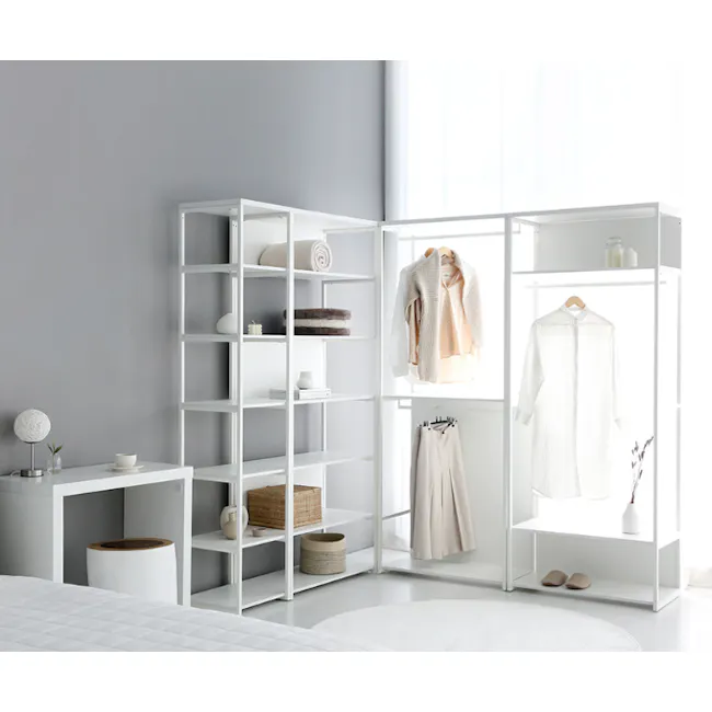 Esen Open Wardrobe with Shelf - White - 7