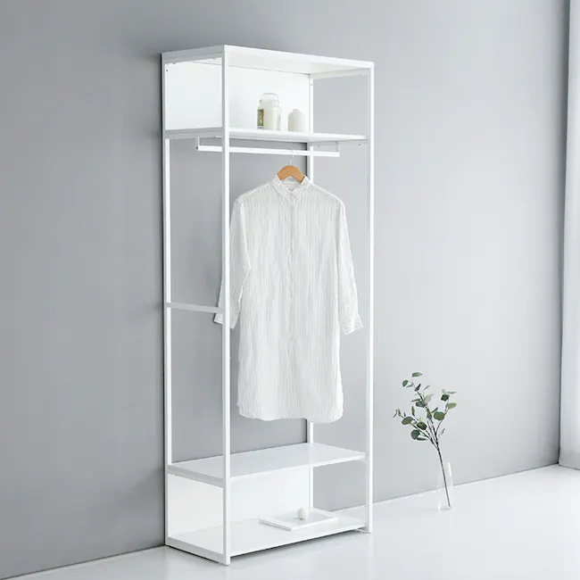 Esen Open Wardrobe with Shelf - White - 2