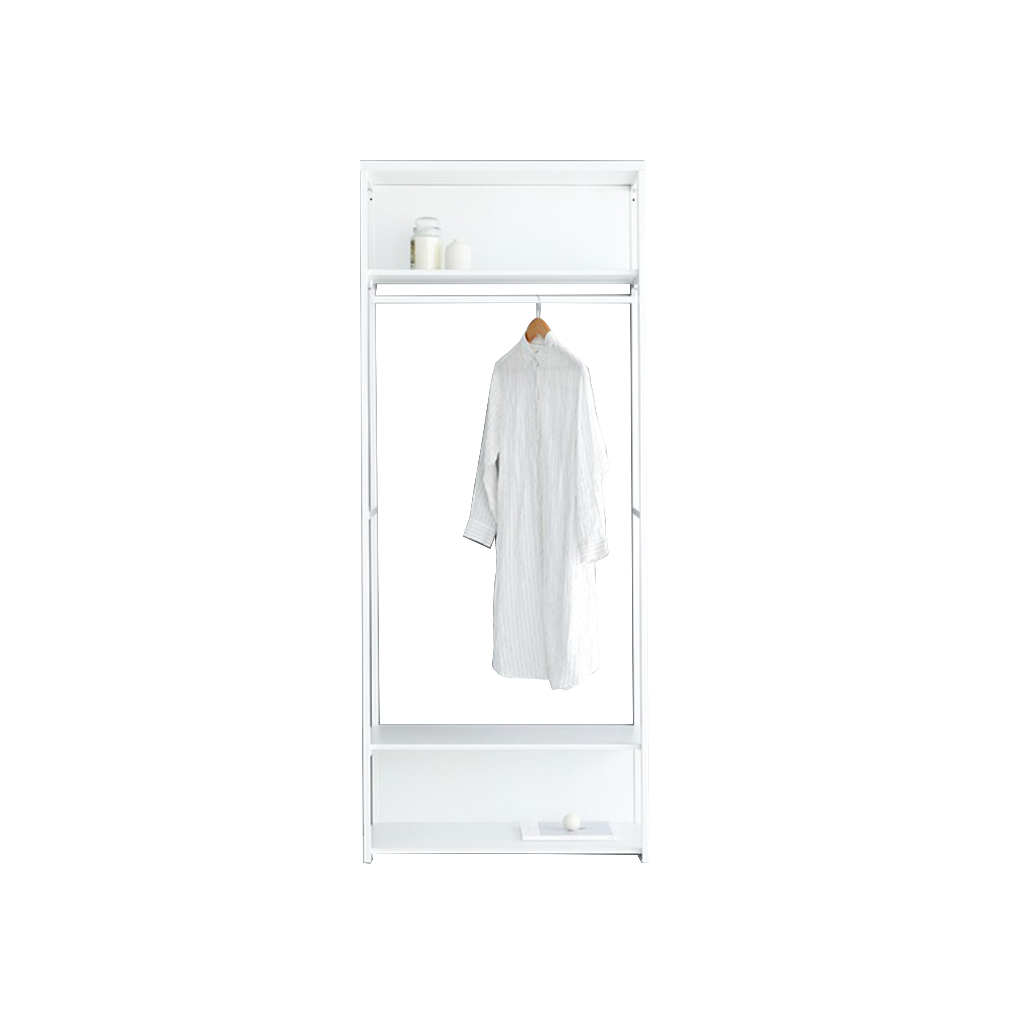 Esen Open Wardrobe with Shelf - White
