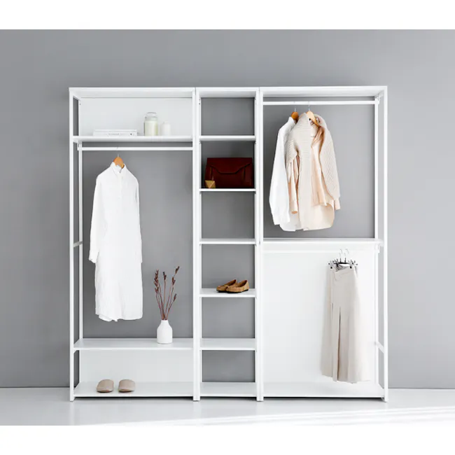 Esen Open Wardrobe with Shelf - White - 3