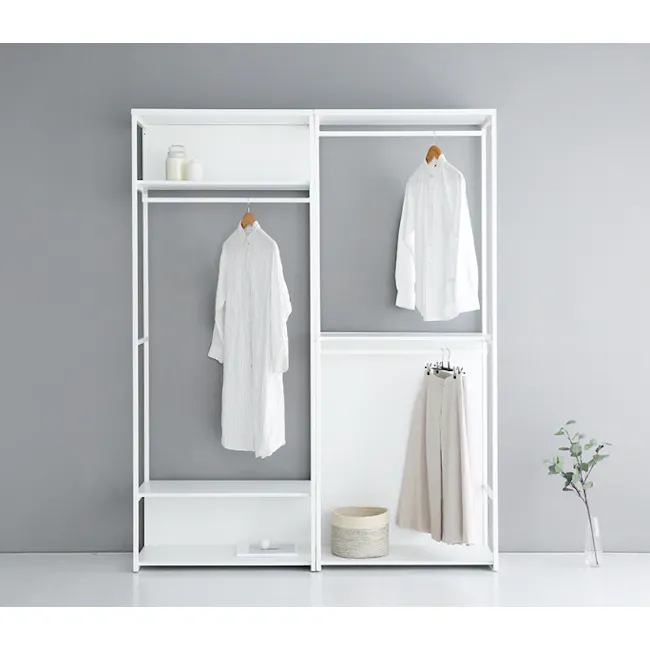 Esen Open Wardrobe with Shelf - White - 4