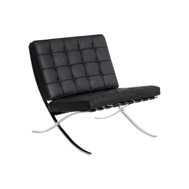 Benton Chair with Benton Ottoman - Black (Genuine Cowhide) - 7