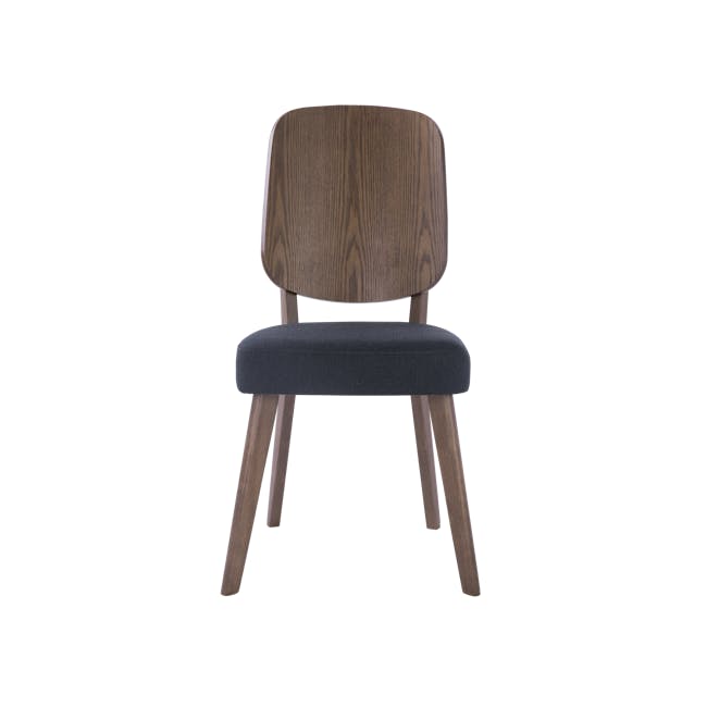 Theodore Dining Chair - Walnut, Dark Grey - 1