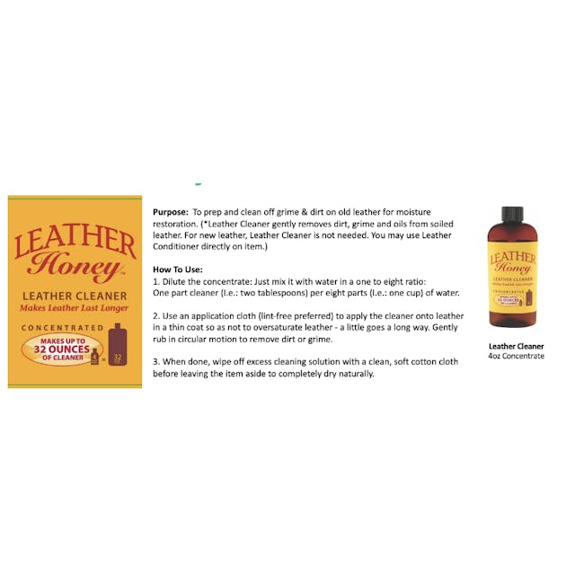 Leather Honey™ Leather Cleaner 4oz (Concentrated) - 5