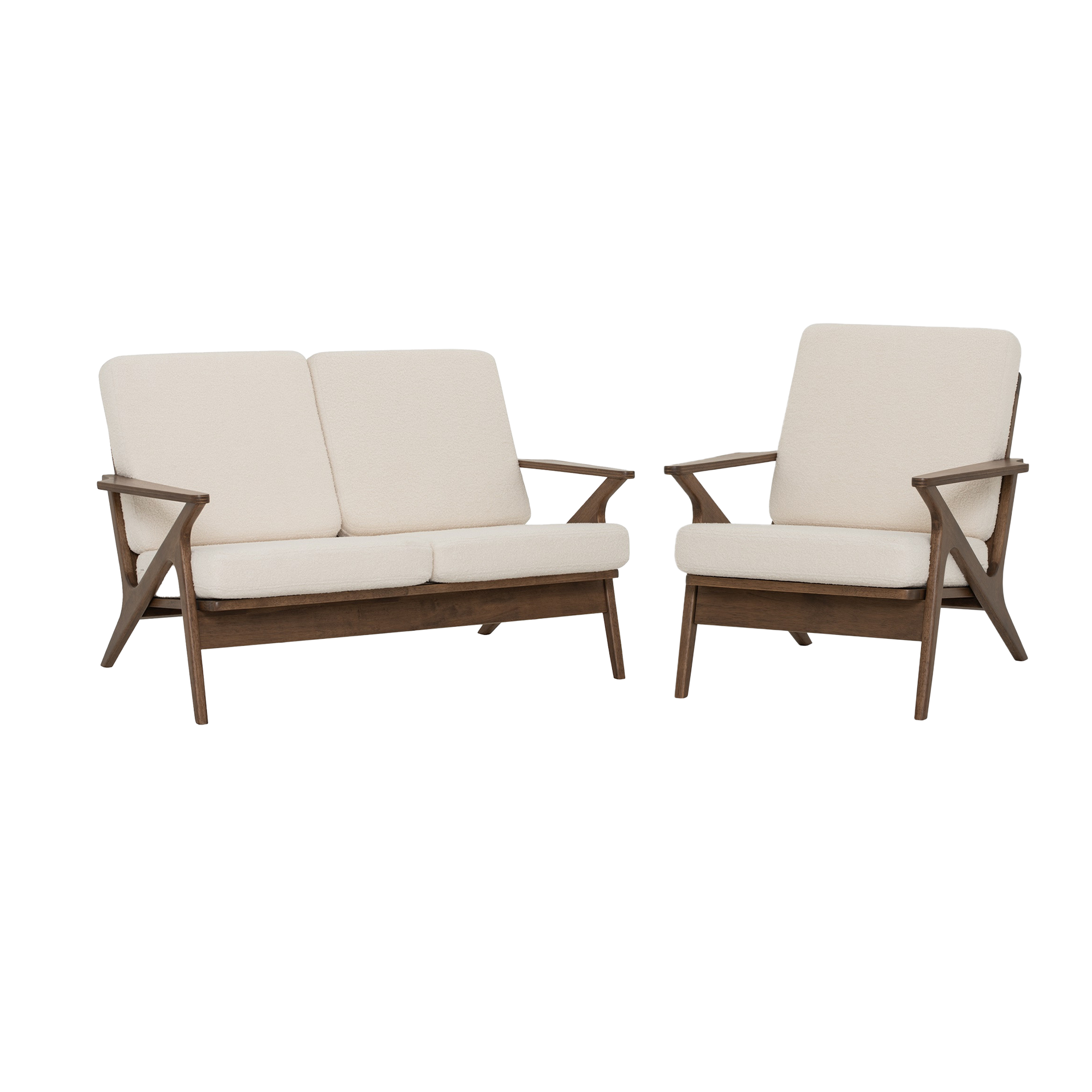 Aston 2 Seater Sofa with Aston Armchair - White Cream