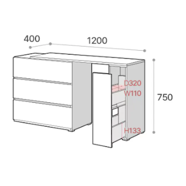 (As-is) Forma Extendable Dressing Table with Side Drawer - 2 - 19