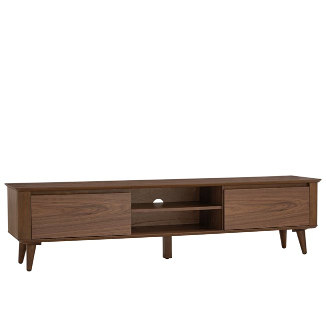 Dimitri TV Console 1.8m - 11 - Wooden TV stand with drawer and shelf, minimalist design, natural wood finish, four legs