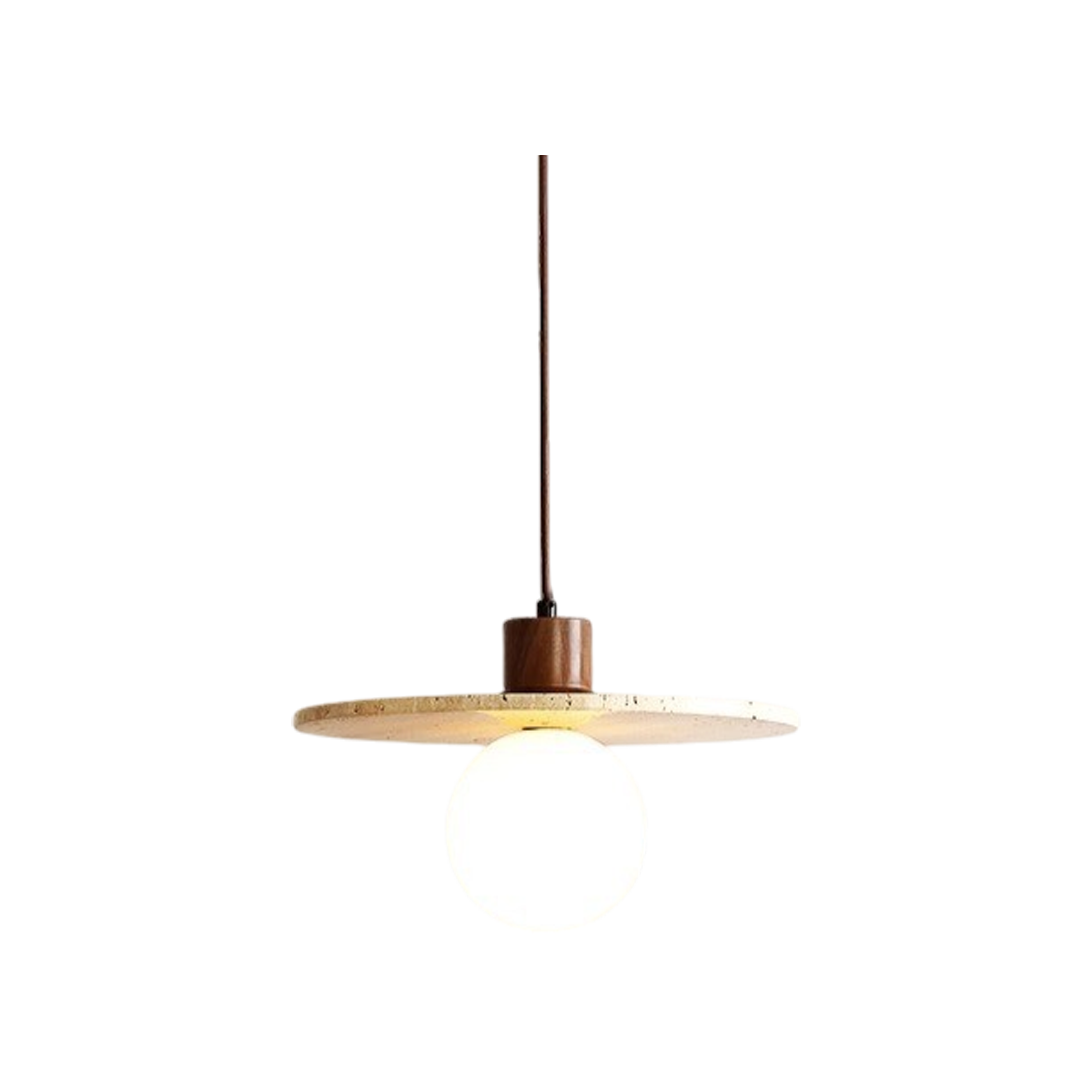 Caleb Travertine Pendant Lamp - Orbit Disc