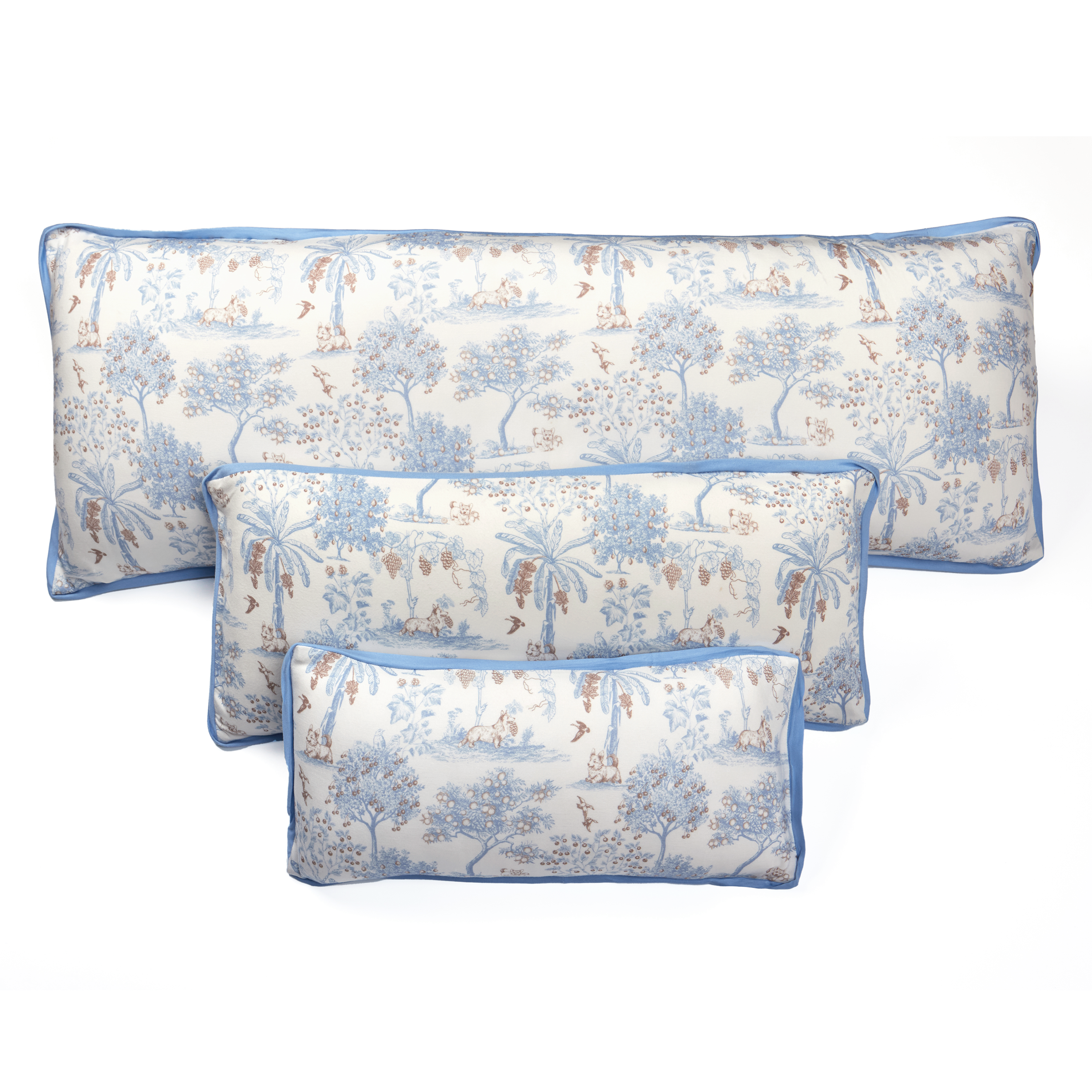 House of Holly Luxe Cloud Pillow - Fruit Toile Blueberry (3 sizes) - L: 53 x 23 cm