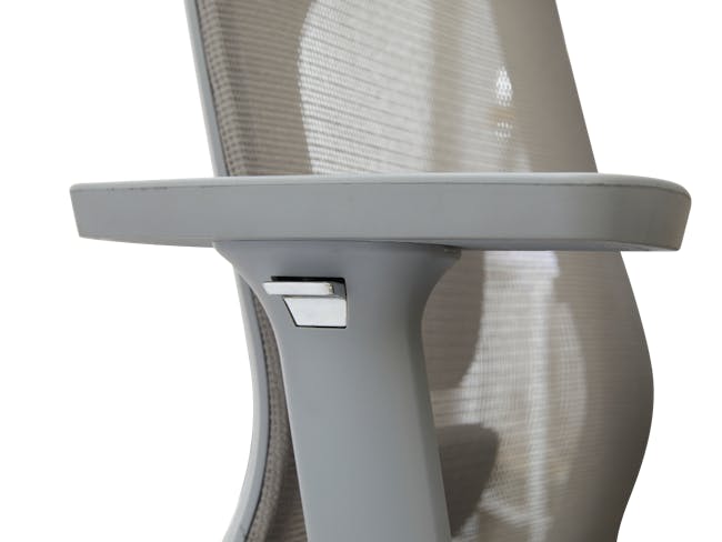 Swivo Table 1.2m - Natural with Damien Mid Back Office Chair - Grey (Waterproof) - 16