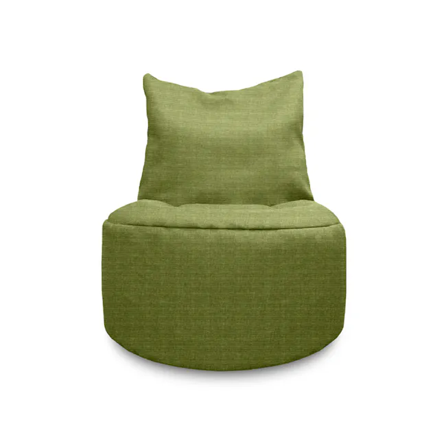 Mee Kids Bean Bag - Green - 1 - Green upholstered chair, minimalist design, soft fabric, ergonomic shape, comfortable