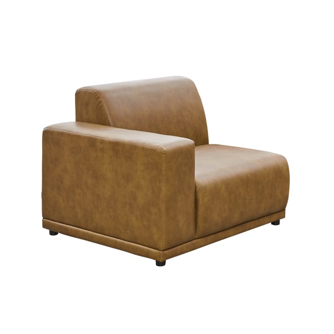 Milan 3 Seater Corner Extended Sofa - Tan (Faux Leather) - 5