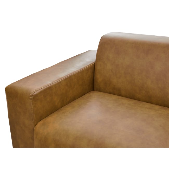 Milan 3 Seater Corner Extended Sofa - Tan (Faux Leather) - 10