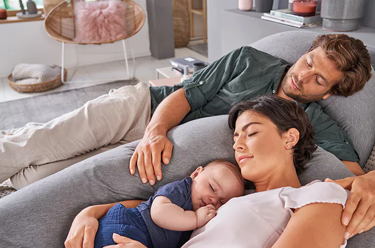 Theraline The Original Maternity and Nursing Pillow - King of the Desert - 10 - Family bonding, cozy living room, man and