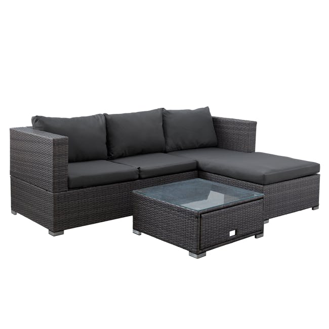 (As-is) Chelsea L-Shaped Outdoor Storage Sofa Set - Grey - Left Facing Chaise Lounge - 15